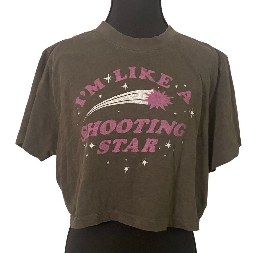 Disney Aladdin Junk Food Shooting Star Crop Graphic Tee Women’s L Jasmine Park